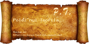 Polónyi Teofila névjegykártya